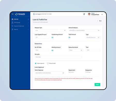 Web portal for management