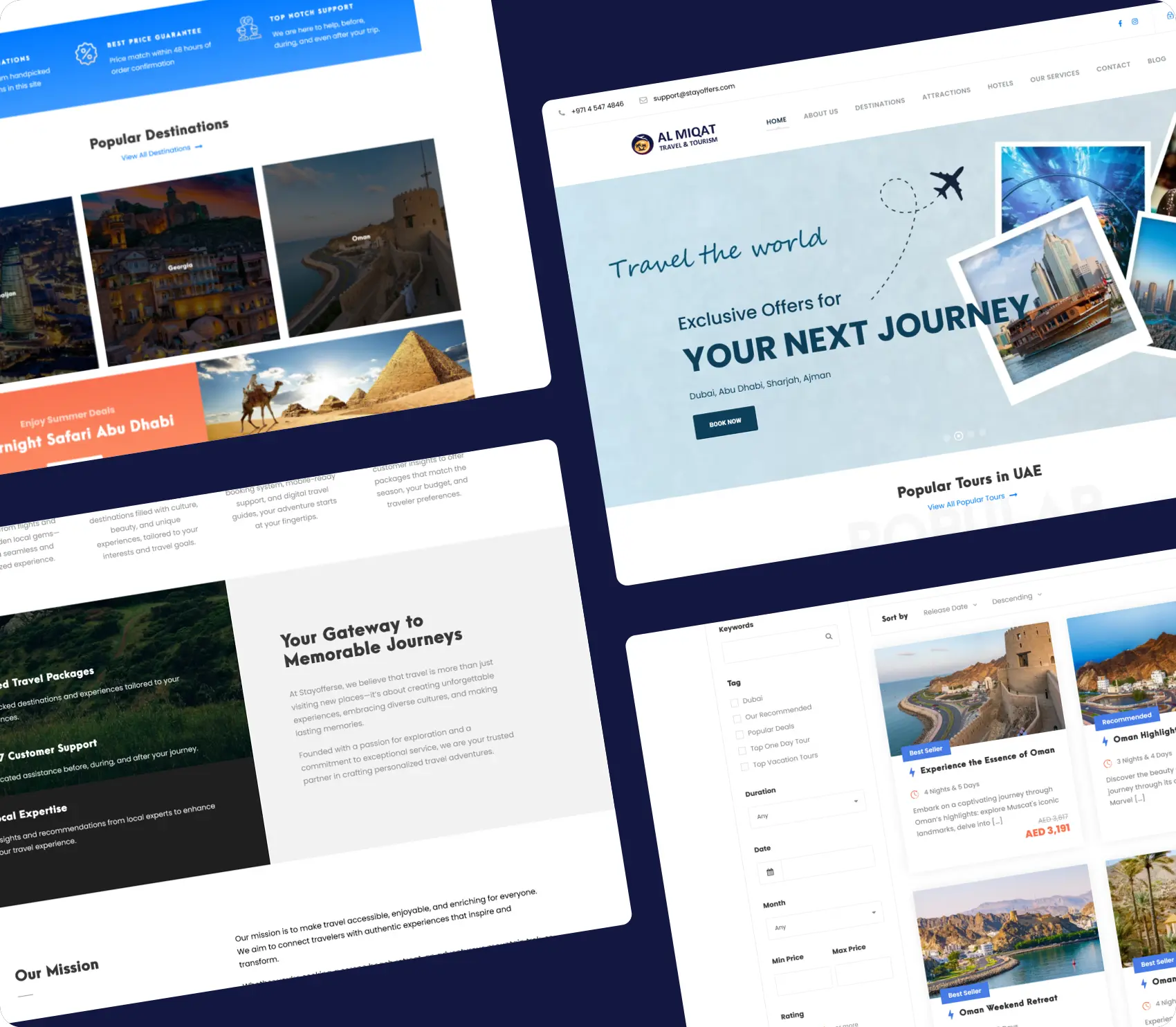 Corporate travel company website UAE